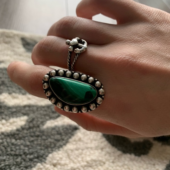 Jewelry - Stunning Malachite and Sterling Silver Ring